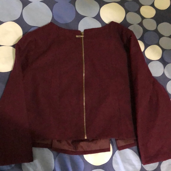 a plum long sleeve crop top - Picture 2 of 4